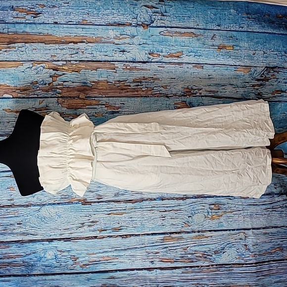 Aura Pants - Aura linen strapless ruffled jumpsuit